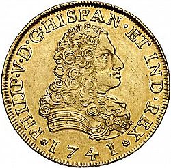 Large Obverse for 8 Escudos 1741 coin