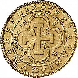 Large Reverse for 8 Escudos 1707 coin