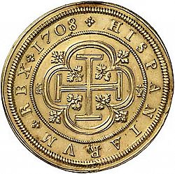 Large Reverse for 8 Escudos 1708 coin