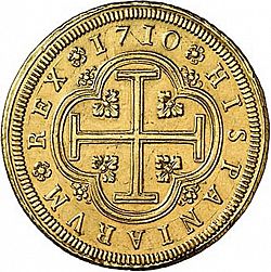 Large Reverse for 8 Escudos 1710 coin