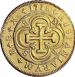 Large Reverse for 8 Escudos 1718 coin