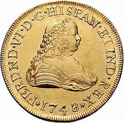 Large Obverse for 8 Escudos 1748 coin