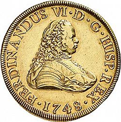 Large Obverse for 8 Escudos 1748 coin