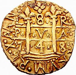 Large Obverse for 8 Escudos 1748 coin