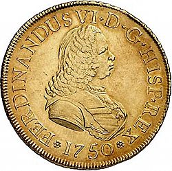 Large Obverse for 8 Escudos 1750 coin