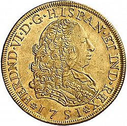 Large Obverse for 8 Escudos 1751 coin