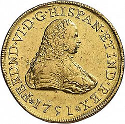 Large Obverse for 8 Escudos 1751 coin