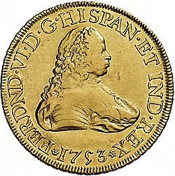 Large Obverse for 8 Escudos 1753 coin