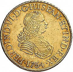 Large Obverse for 8 Escudos 1754 coin