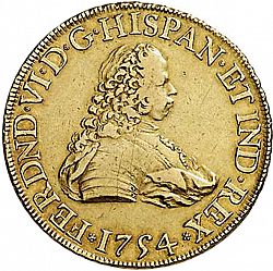 Large Obverse for 8 Escudos 1754 coin