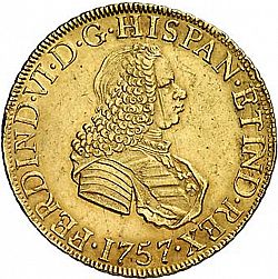 Large Obverse for 8 Escudos 1757 coin