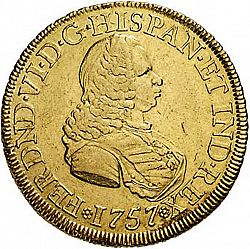 Large Obverse for 8 Escudos 1757 coin