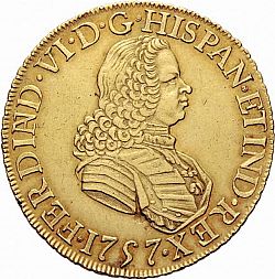 Large Obverse for 8 Escudos 1757 coin