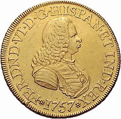 Large Obverse for 8 Escudos 1757 coin