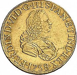 Large Obverse for 8 Escudos 1758 coin