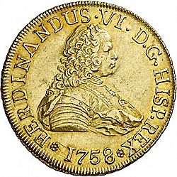 Large Obverse for 8 Escudos 1758 coin