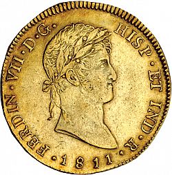 Large Obverse for 8 Escudos 1811 coin