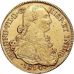 Large Obverse for 8 Escudos 1814 coin