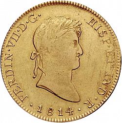 Large Obverse for 8 Escudos 1814 coin