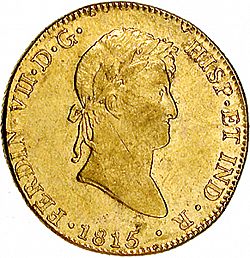 Large Obverse for 8 Escudos 1815 coin