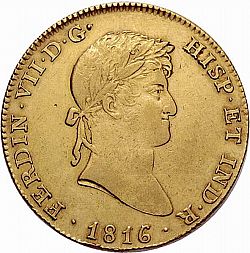 Large Obverse for 8 Escudos 1816 coin