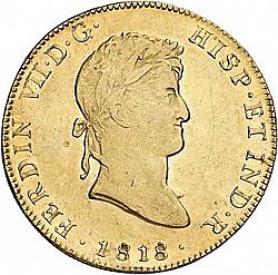 Large Obverse for 8 Escudos 1818 coin