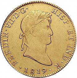 Large Obverse for 8 Escudos 1819 coin