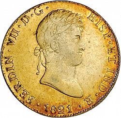 Large Obverse for 8 Escudos 1821 coin