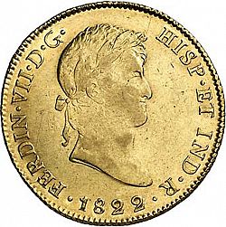 Large Obverse for 8 Escudos 1822 coin