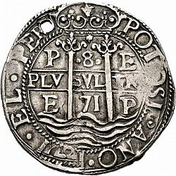 Large Obverse for 8 Reales 1671 coin