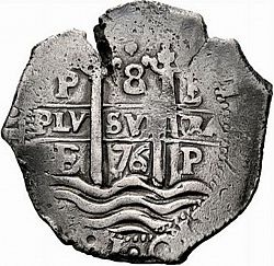 Large Obverse for 8 Reales 1676 coin