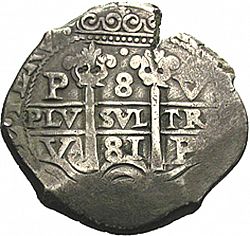 Large Obverse for 8 Reales 1681 coin