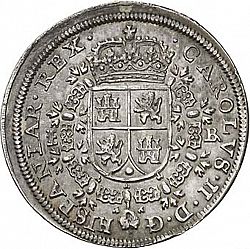 Large Obverse for 8 Reales 1687 coin