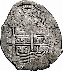 Large Obverse for 8 Reales 1695 coin