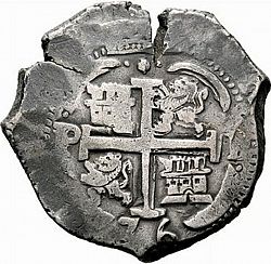 Large Reverse for 8 Reales 1676 coin