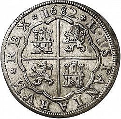 Large Reverse for 8 Reales 1682 coin