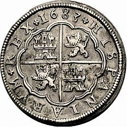 Large Reverse for 8 Reales 1683 coin