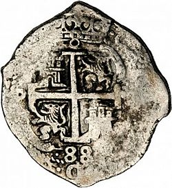 Large Reverse for 8 Reales 1688 coin