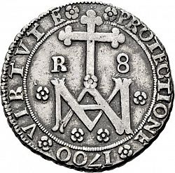 Large Reverse for 8 Reales 1700 coin
