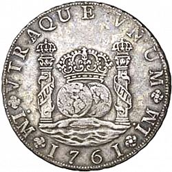 Large Obverse for 8 Reales 1761 coin