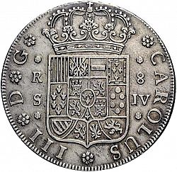 Large Obverse for 8 Reales 1762 coin