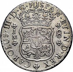 Large Obverse for 8 Reales 1766 coin
