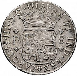 Large Obverse for 8 Reales 1767 coin