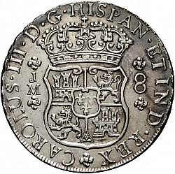 Large Obverse for 8 Reales 1770 coin