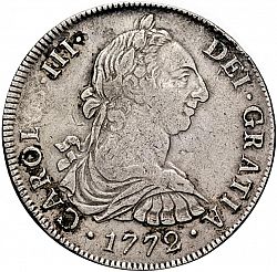 Large Obverse for 8 Reales 1772 coin