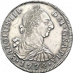 Large Obverse for 8 Reales 1774 coin
