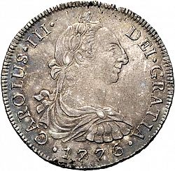 Large Obverse for 8 Reales 1776 coin