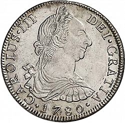 Large Obverse for 8 Reales 1780 coin