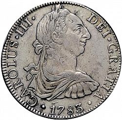 Large Obverse for 8 Reales 1783 coin