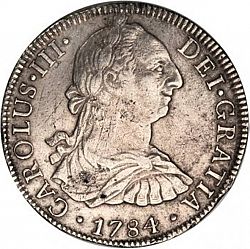 Large Obverse for 8 Reales 1784 coin